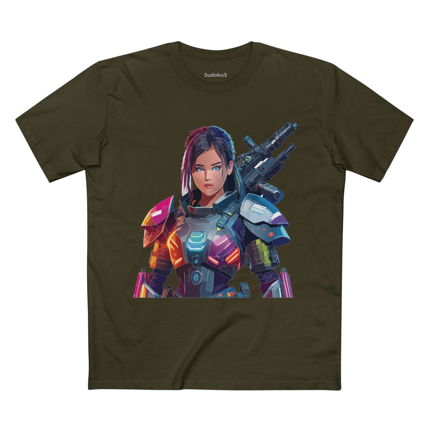 Army-woman Graphic Unisex 100 Cotton Staple Tee 2