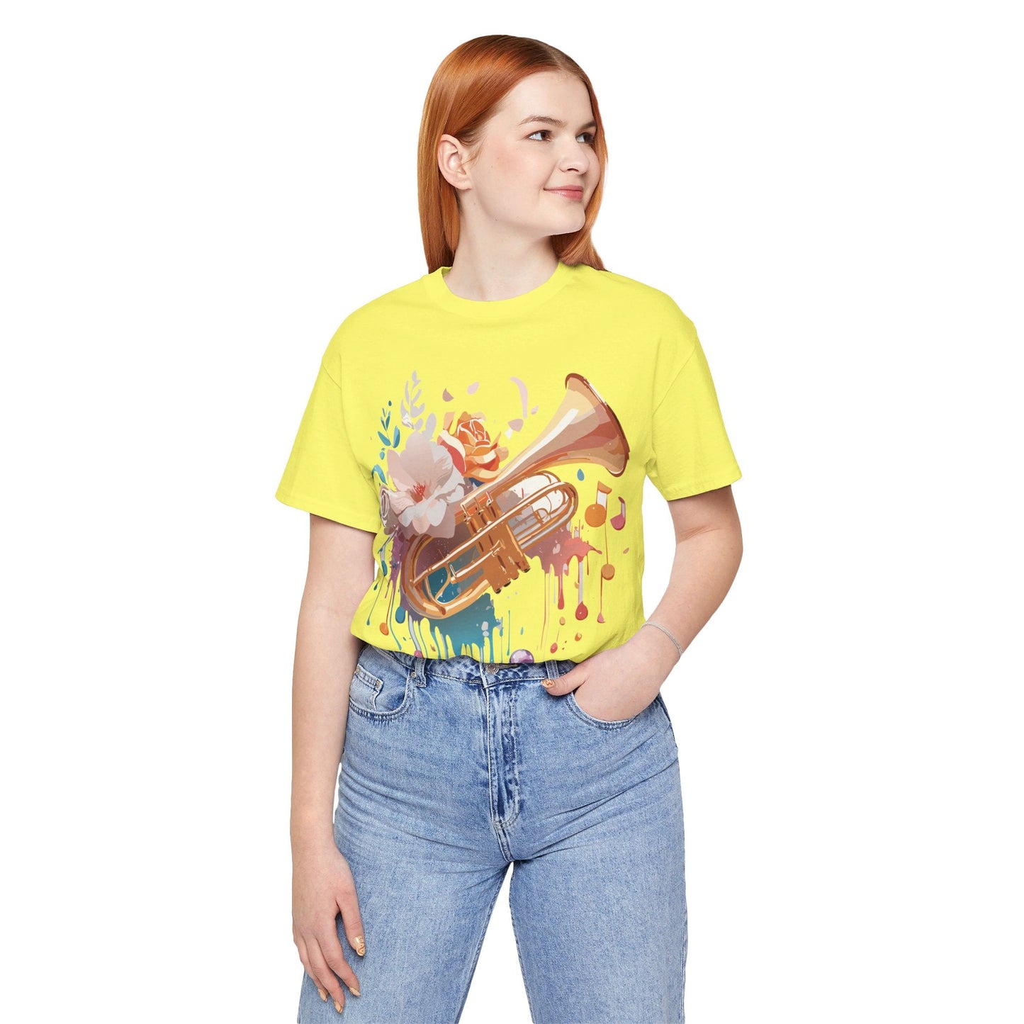 Music Graphic Unisex 100 Cotton Vintage Art with Musical Elements Tee 138