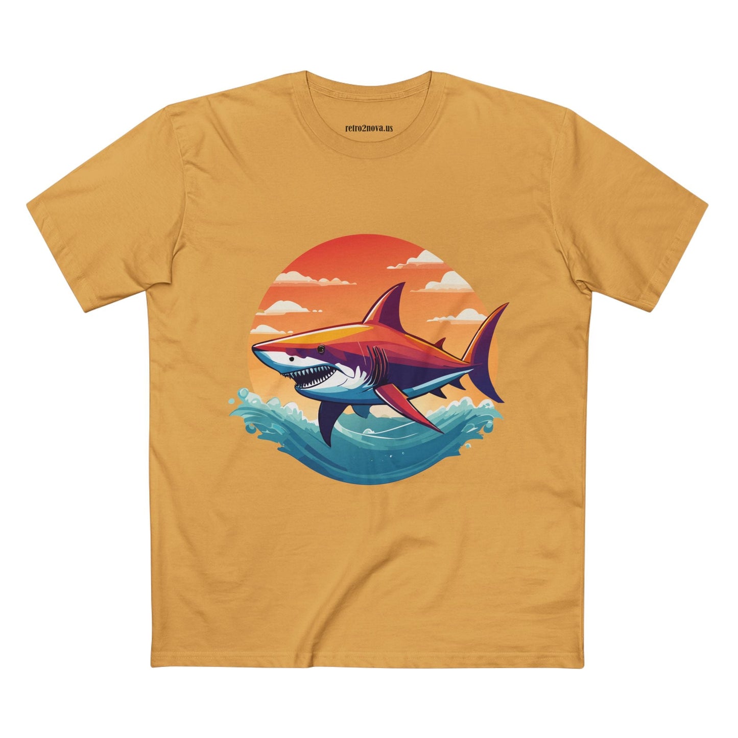 Shark Shirt Unisex Premium Cotton Tee With Original Art Design From Retro2Nova Animal Collection For Everyday Wear