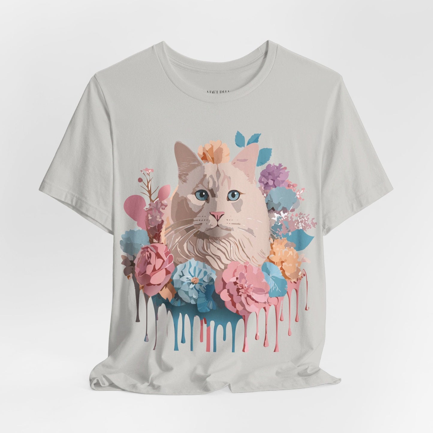 Cat Graphic Tee Unisex Short Sleeve Shirt With Vintage Art Adelpha