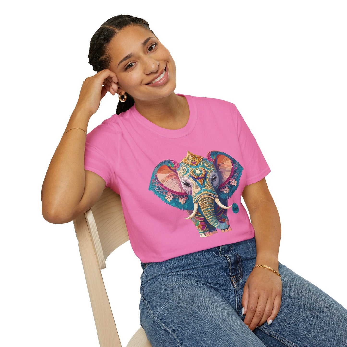 Elephant Shirt Unisex Animal Tee Softstyle 100 Percent Ring Spun Cotton Gildan 64000