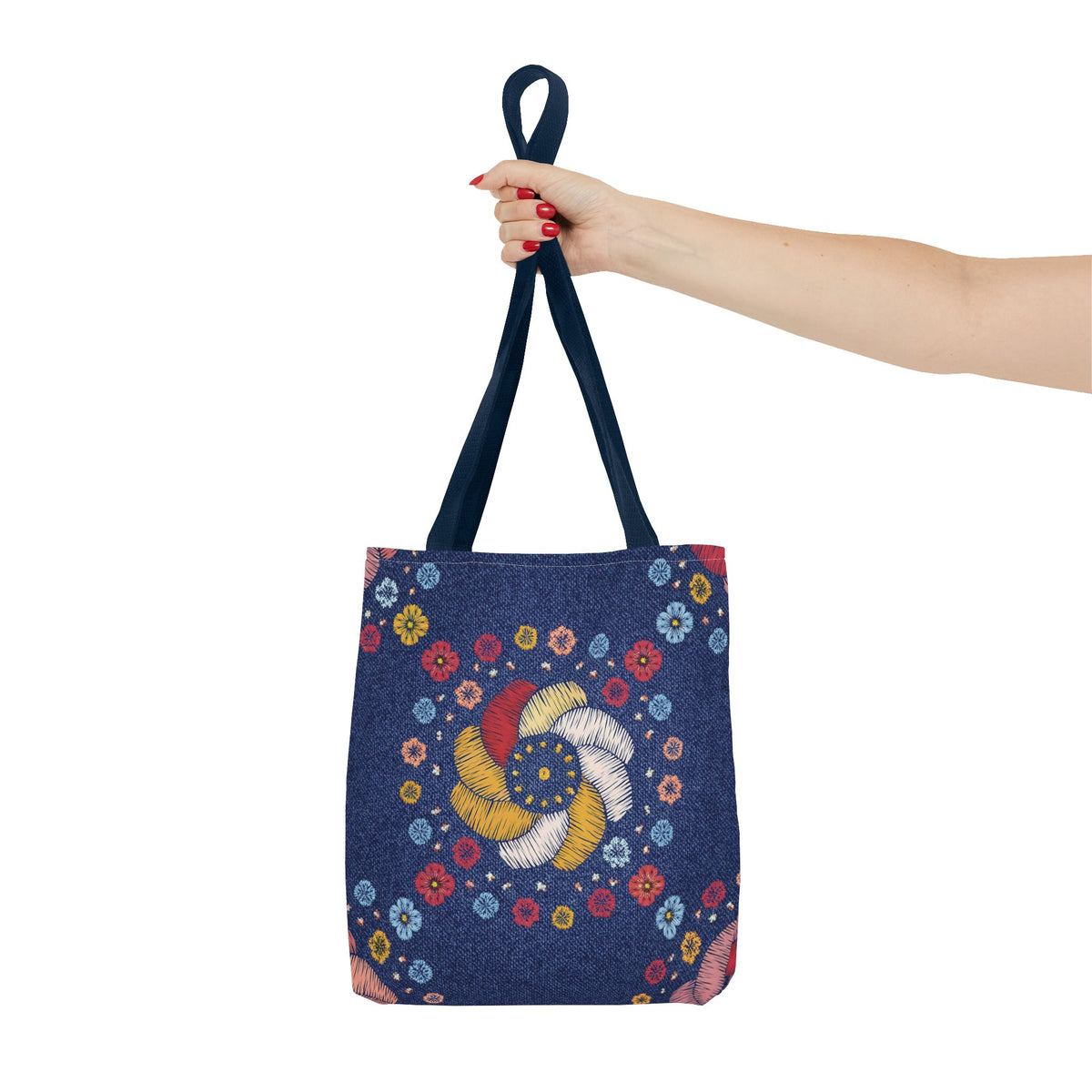 Denim Fabric Imitation Print Unisex Canvas Bag Poly Spun 3 Sizes Tote Bag 153