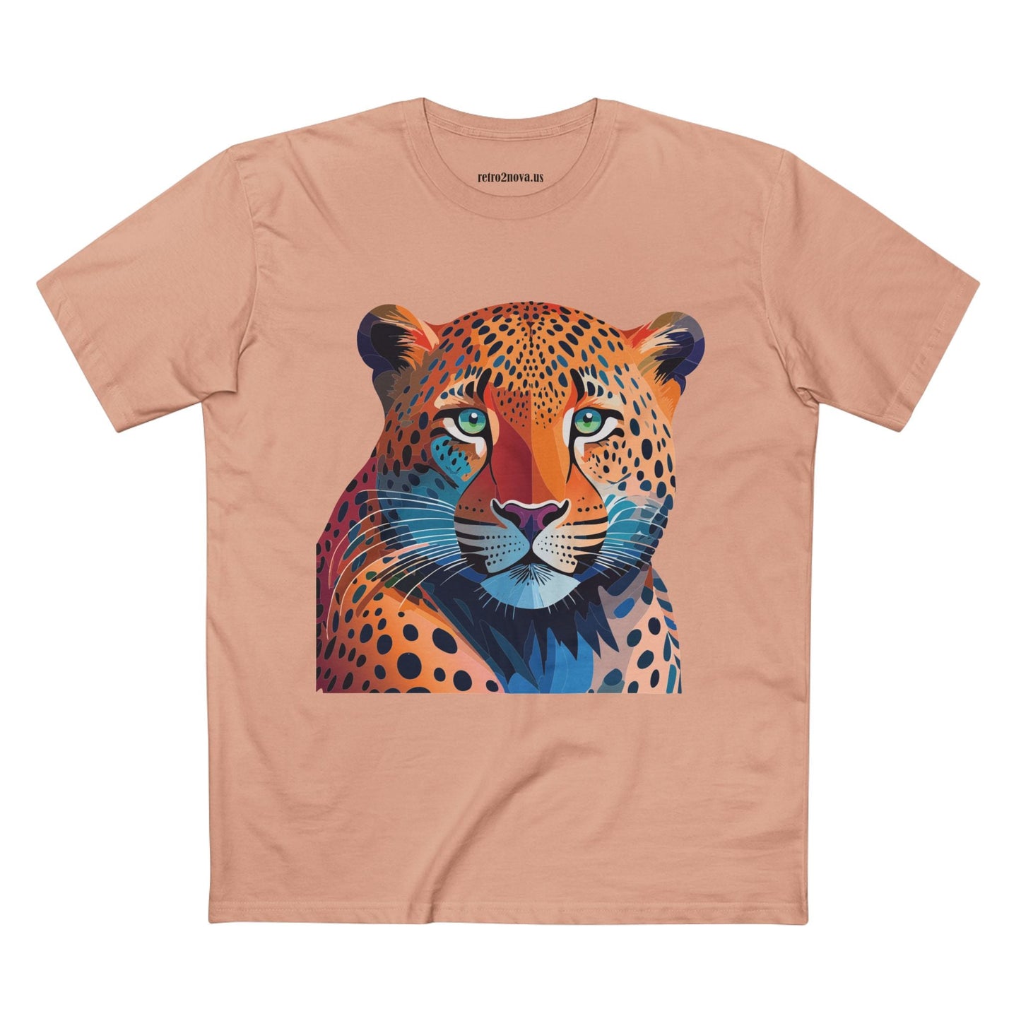 Unisex Cheetah Shirt Premium Cotton Tee With Original Art Design From Retro2Nova Art Collection Soft Breathable Comfort