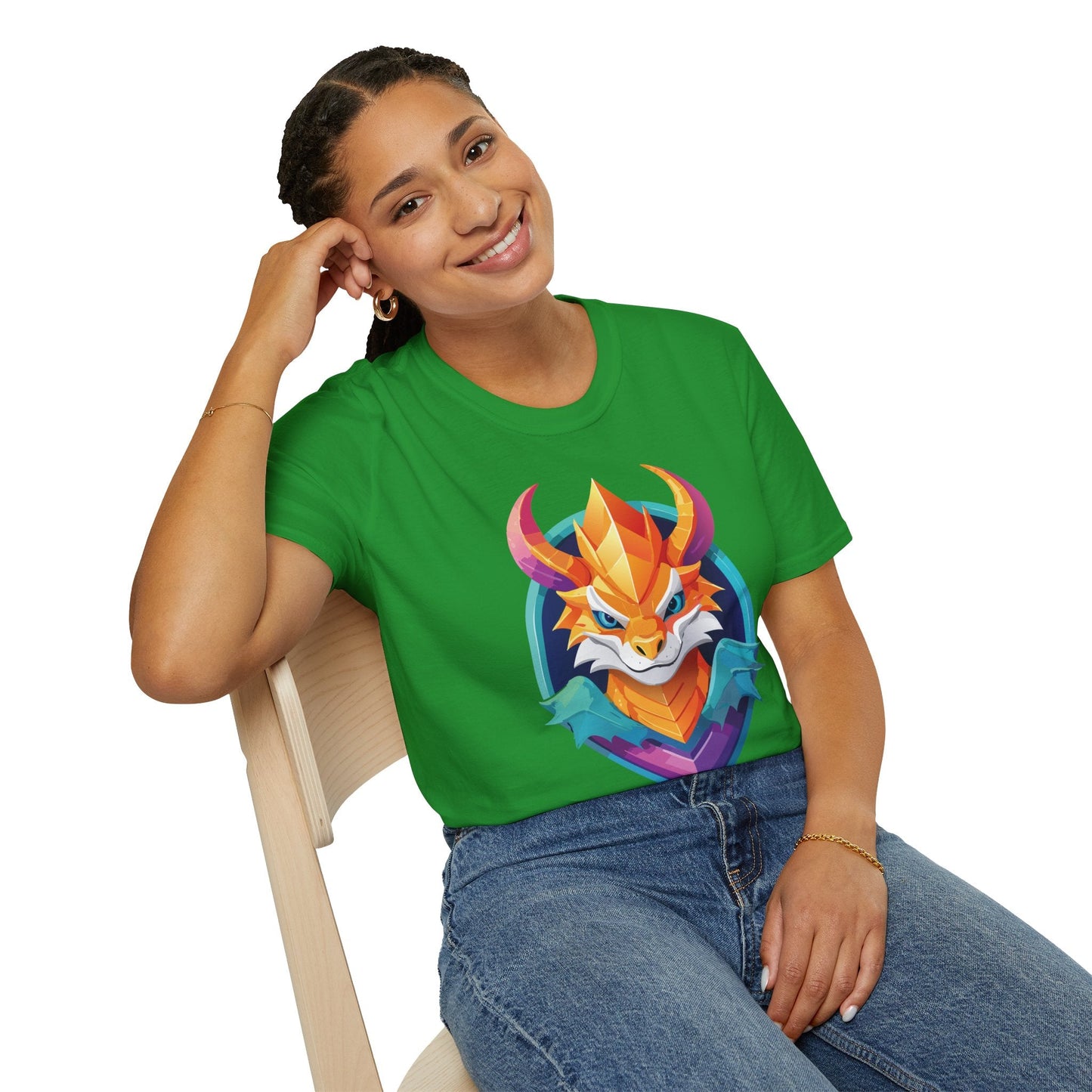 Dragon Graphic Unisex Cotton Softstyle Art Design Tee With Animals 4