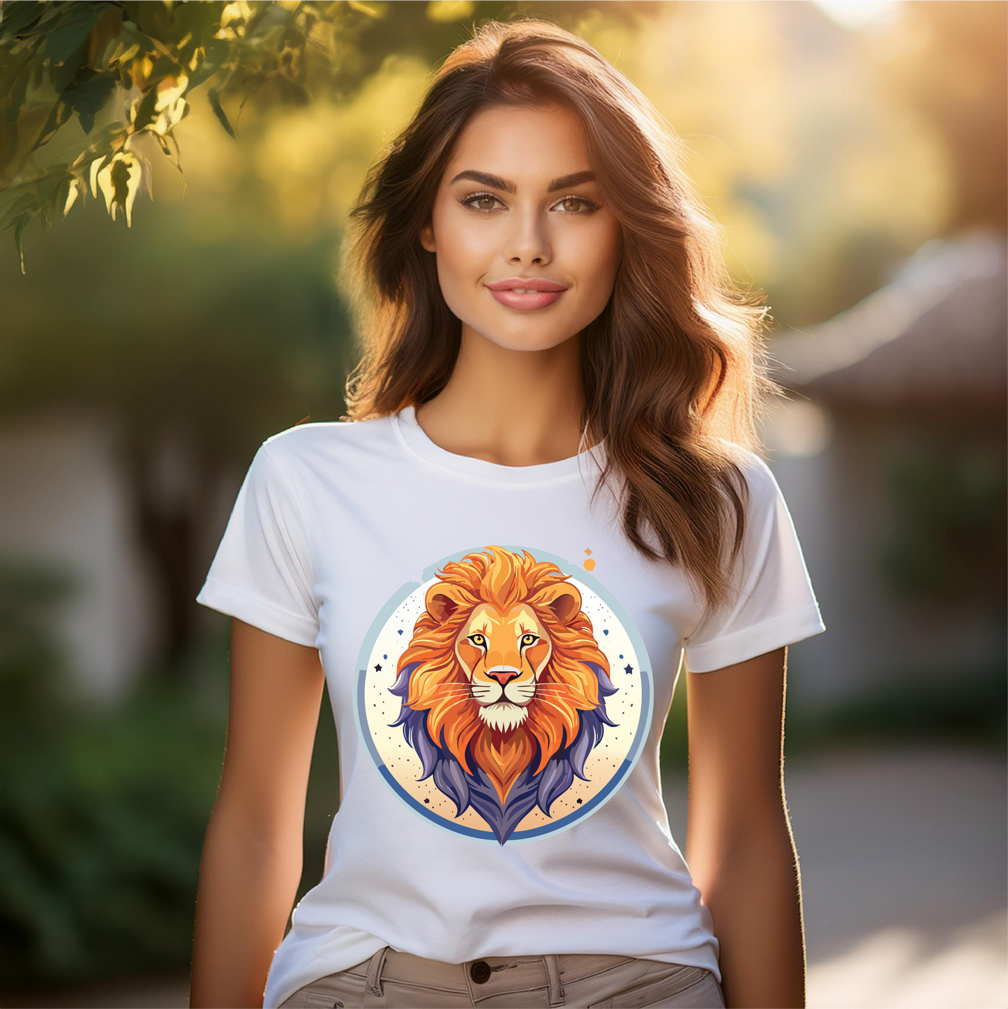 Unisex Premium Cotton Lion Art Tee Shirt By Retro2Nova Original Artwork Collection For Everyday Comfort