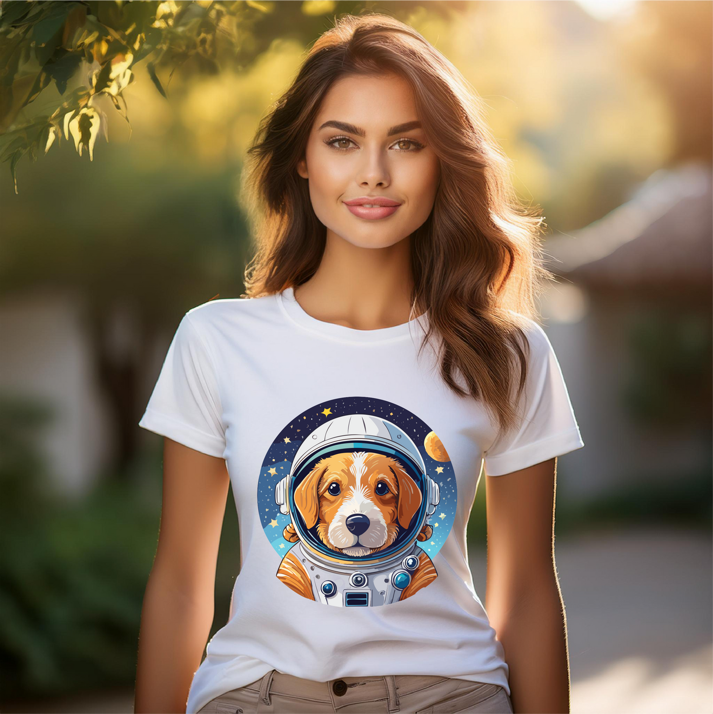 Unisex Dog Art Shirt Premium Cotton Tee With Original Retro2Nova Design From Art Collection For Everyday Comfort