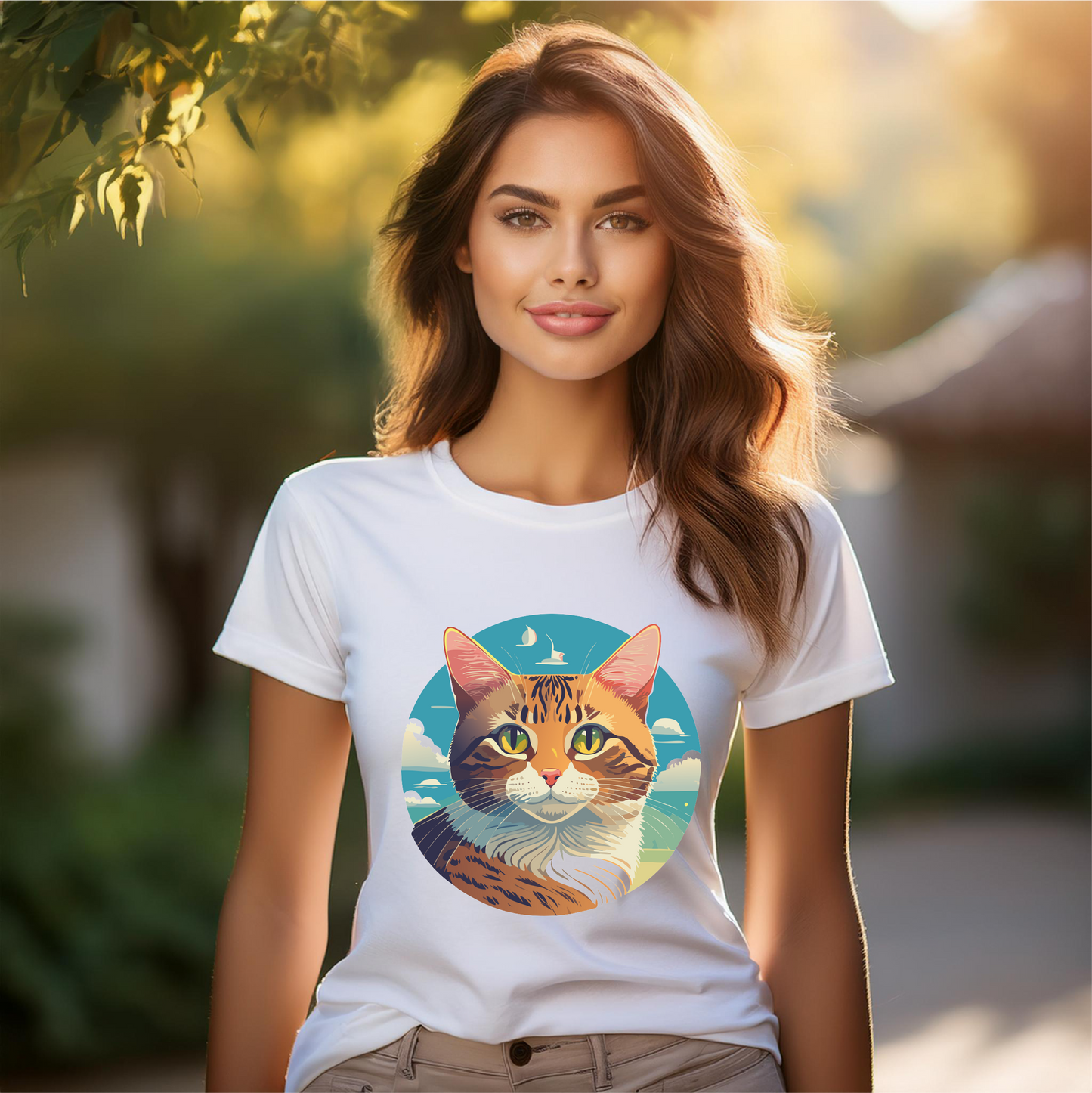 Unisex Premium Cotton Staple Tee With Original Cat Art Design Featuring Retro2Nova Logo And Everyday Comfort