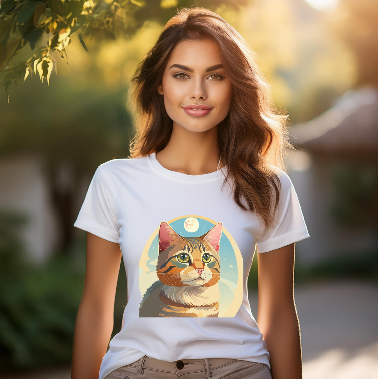 Cat Shirt Unisex Premium Cotton Tee With Original Cat Art Design Retro2Nova Soft Breathable Regular Fit