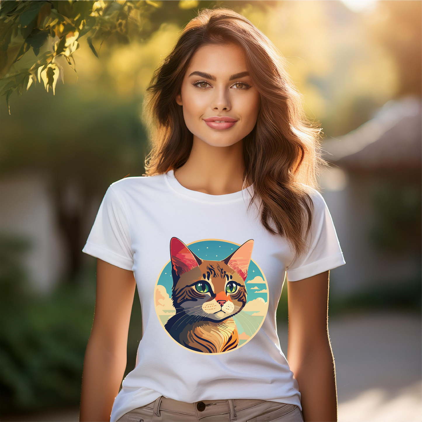 Animals Shirt Cat Design Unisex Premium Cotton Tee With Original Art From Retro2Nova Collection Exclusive Edition