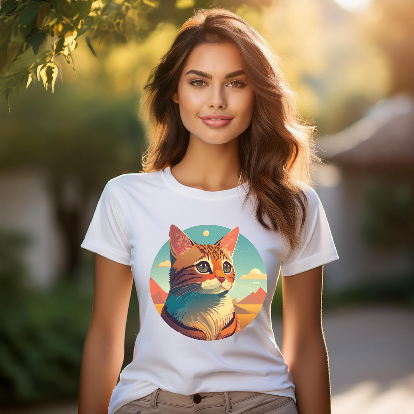 Cat Shirt Unisex Premium Cotton Tee With Original Art Design By Retro2Nova Breathable Ring Spun Cotton Soft Comfortable