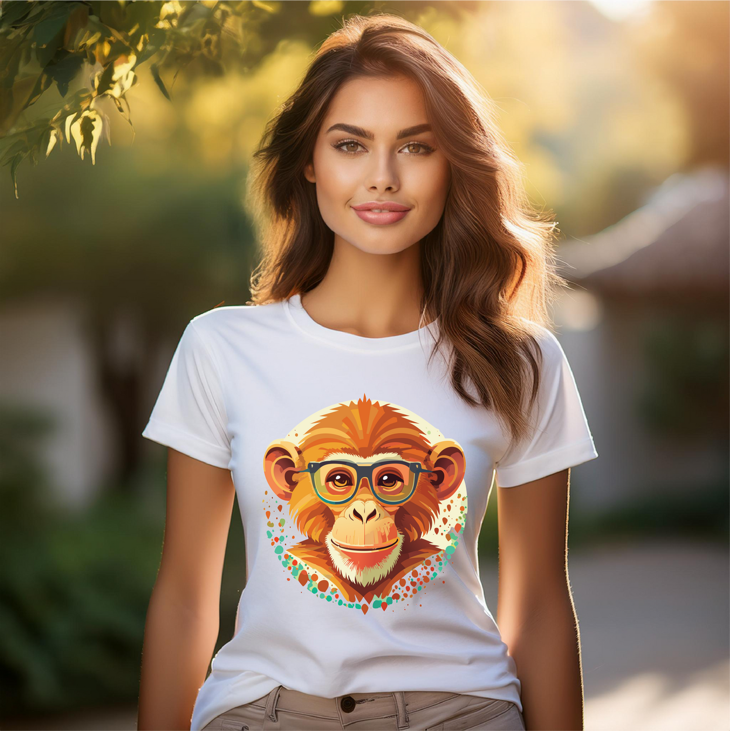 Monkey Shirt Animal Shirt Unisex Premium Cotton Tee With Original Art Design By Retro2Nova For Everyday Comfort