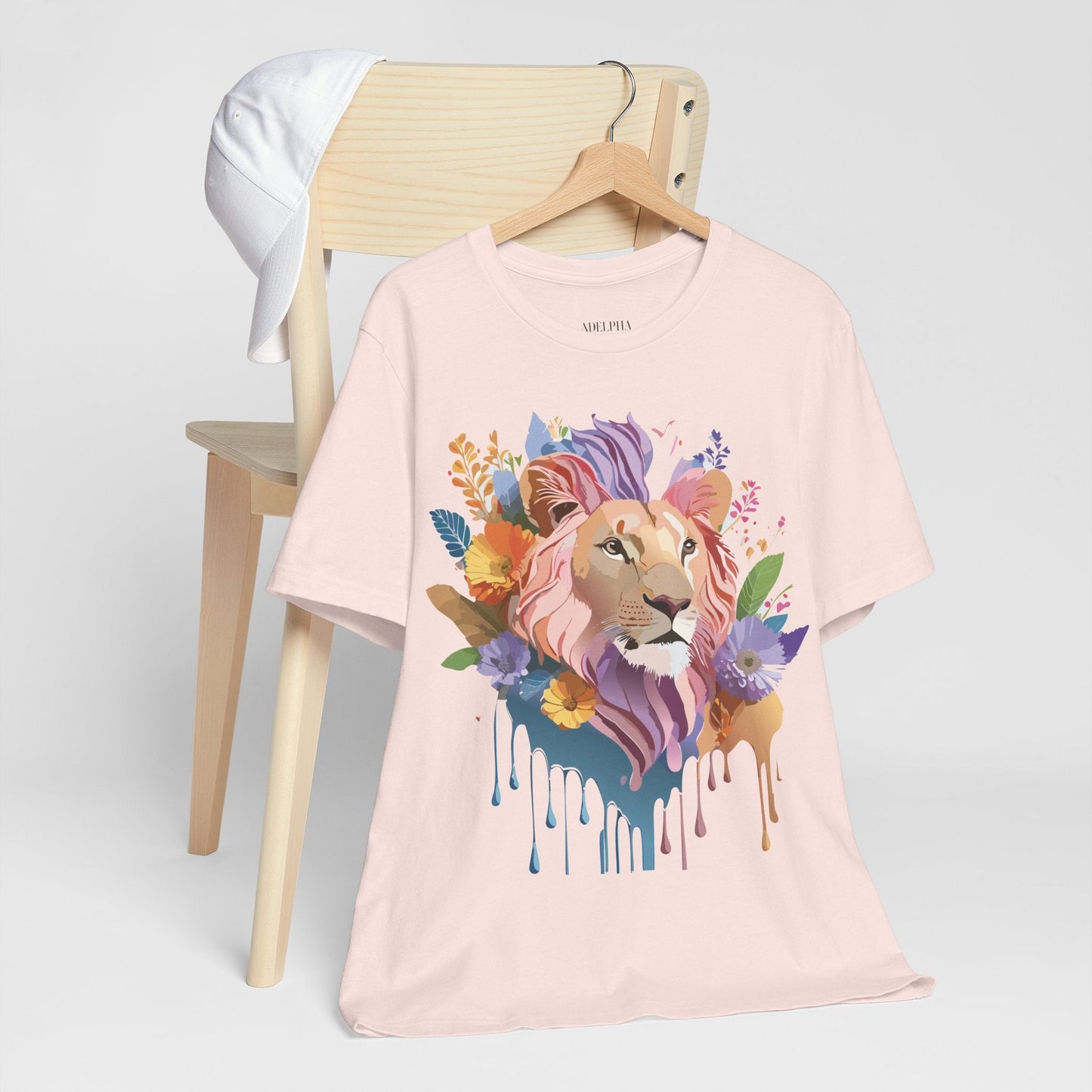 Lion Graphic Tee Unisex Short Sleeve Art Design From Adelpha Premium Vintage Inspired Tee