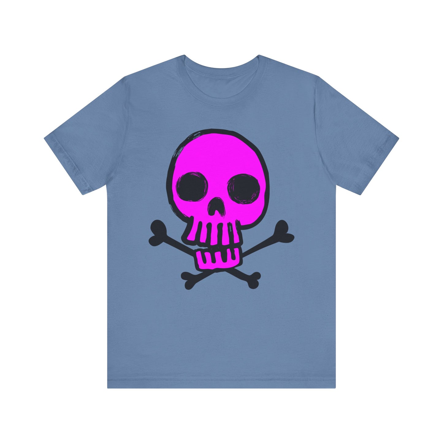 Pink Skull Graphic Design Tee, Skull Shirt, Vintage Tees, Art Design T-Shirt, Vintage Graphic Tee, Art Shirts with Skulls