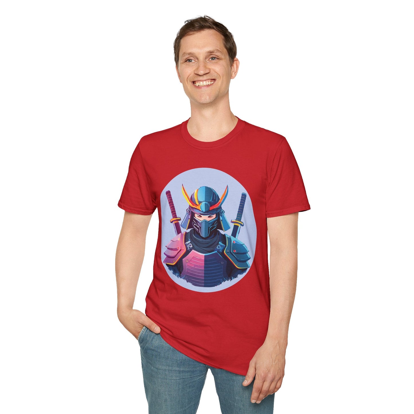Samurai T Shirt Unisex Softstyle Gildan 64000 Breathable Cotton Tee For Everyday Wear