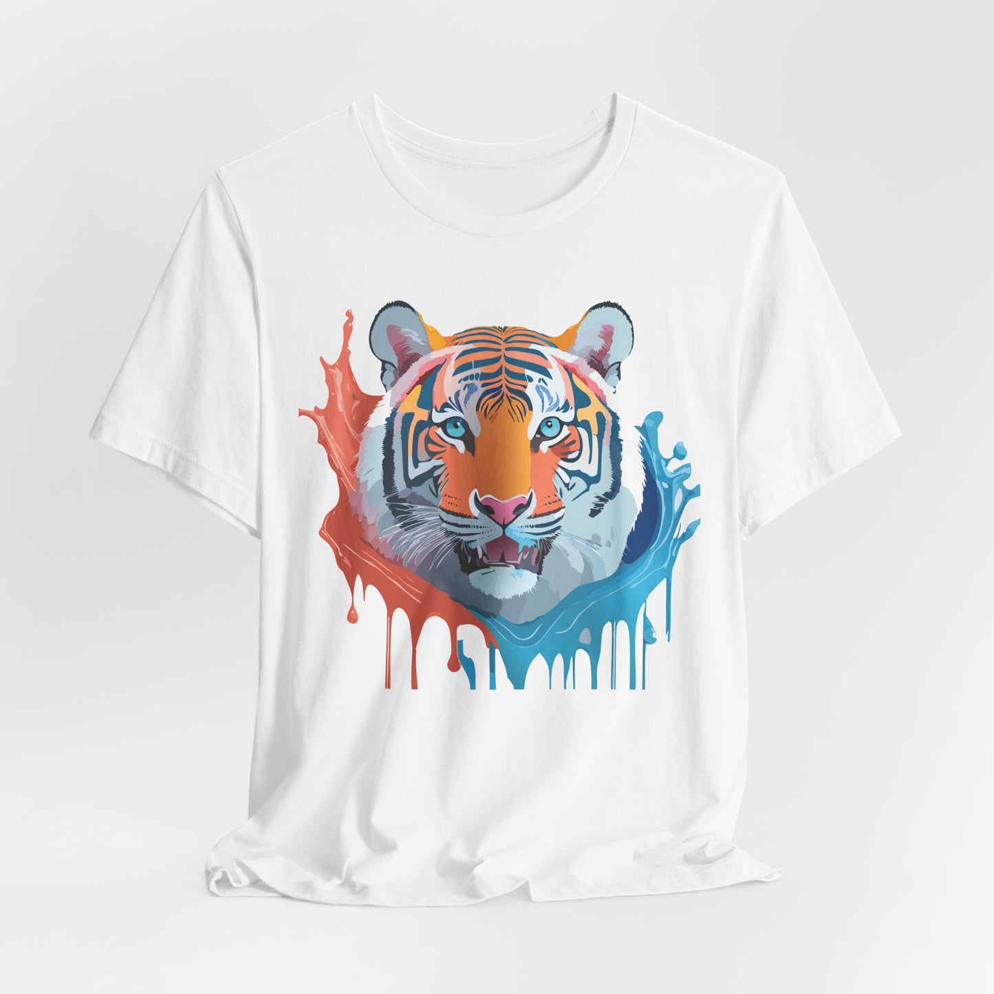 Unisex Tiger Tee, Animal Shirt, Tee Shirt with Tiger, Art T-Shirt, Animal Tees, Big Cat Shirt, Art Design T-Shirt 5