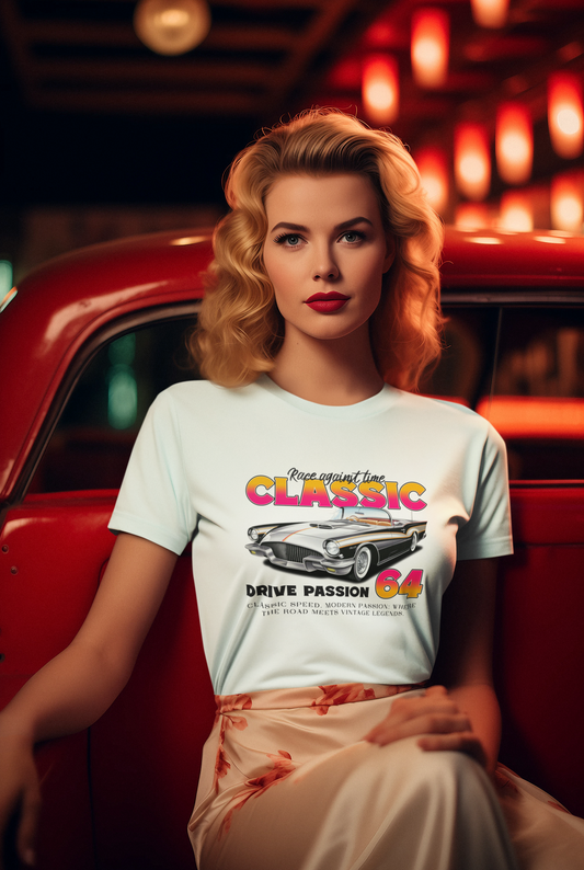 Retro Vintage Car Graphic Unisex 100 Cotton Tee 7