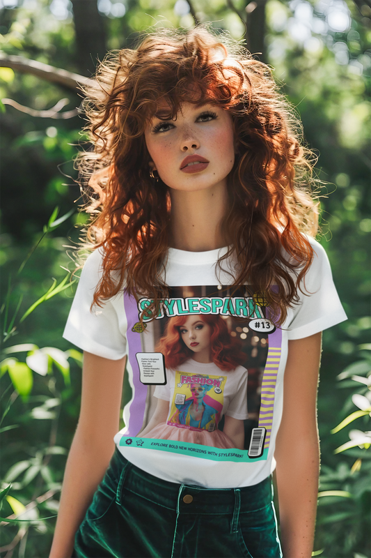 Magazine Cover Shirt Unisex Short Sleeve Tee Bold Vibrant Print Wearable Art