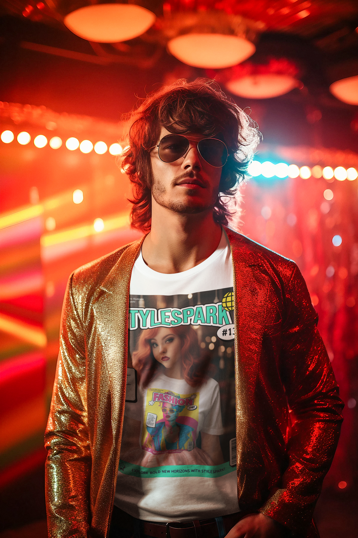 Magazine Cover Shirt Unisex Short Sleeve Tee Bold Vibrant Print Wearable Art