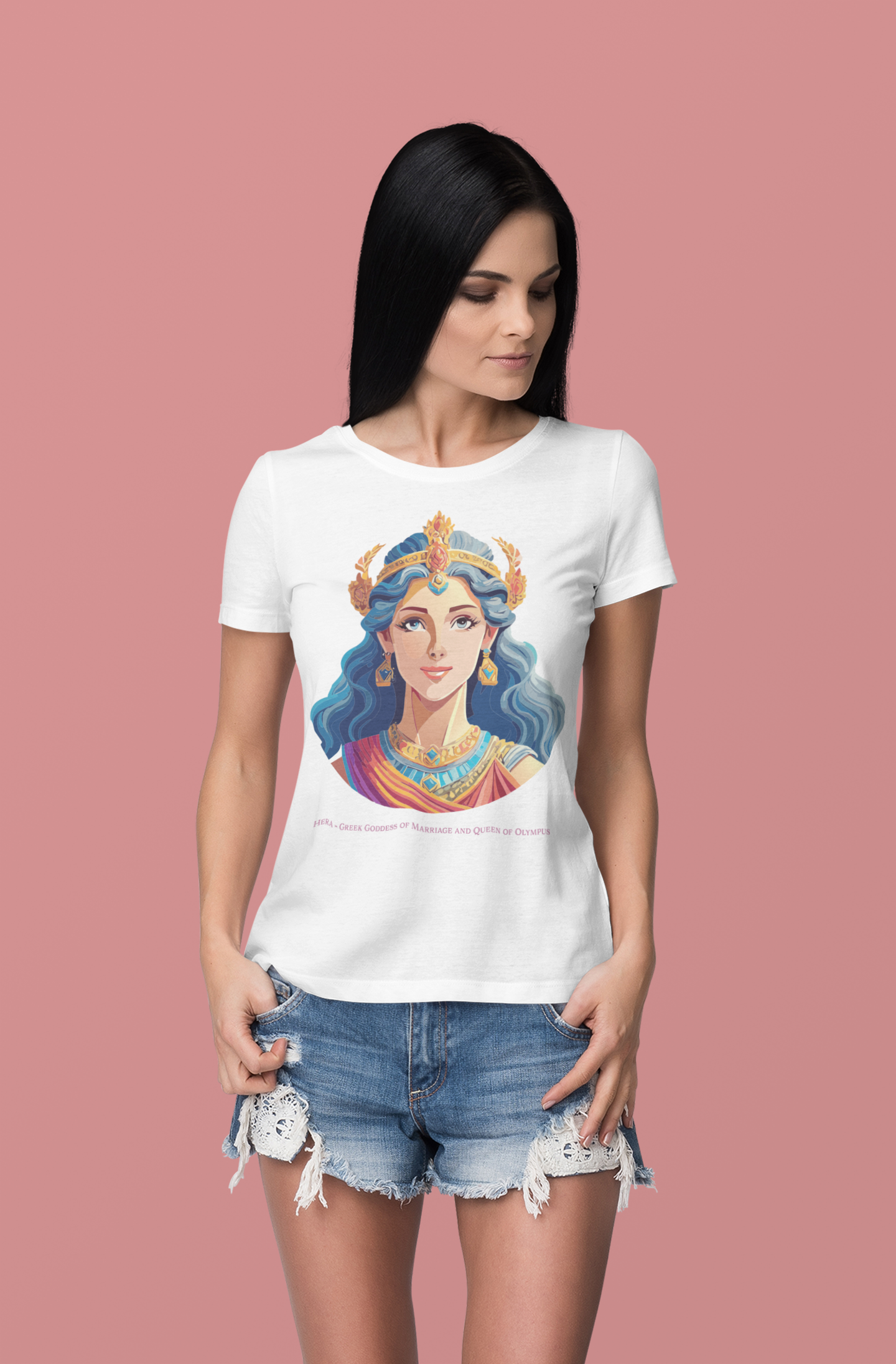 Hera Goddess Shirt Unisex Graphic Cotton Tee Featuring Original Retro2Nova Artwork