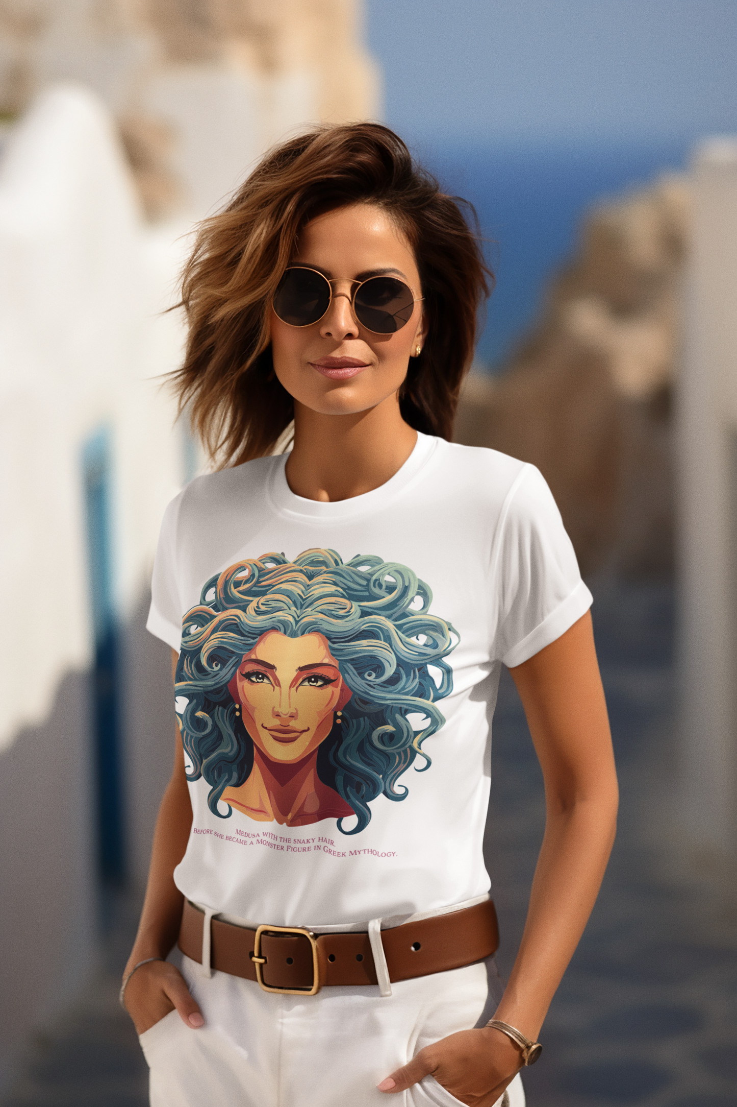 Medusa Goddess Shirt Unisex Graphic Tee by Retro2Nova Vintage Style Cotton Short Sleeve