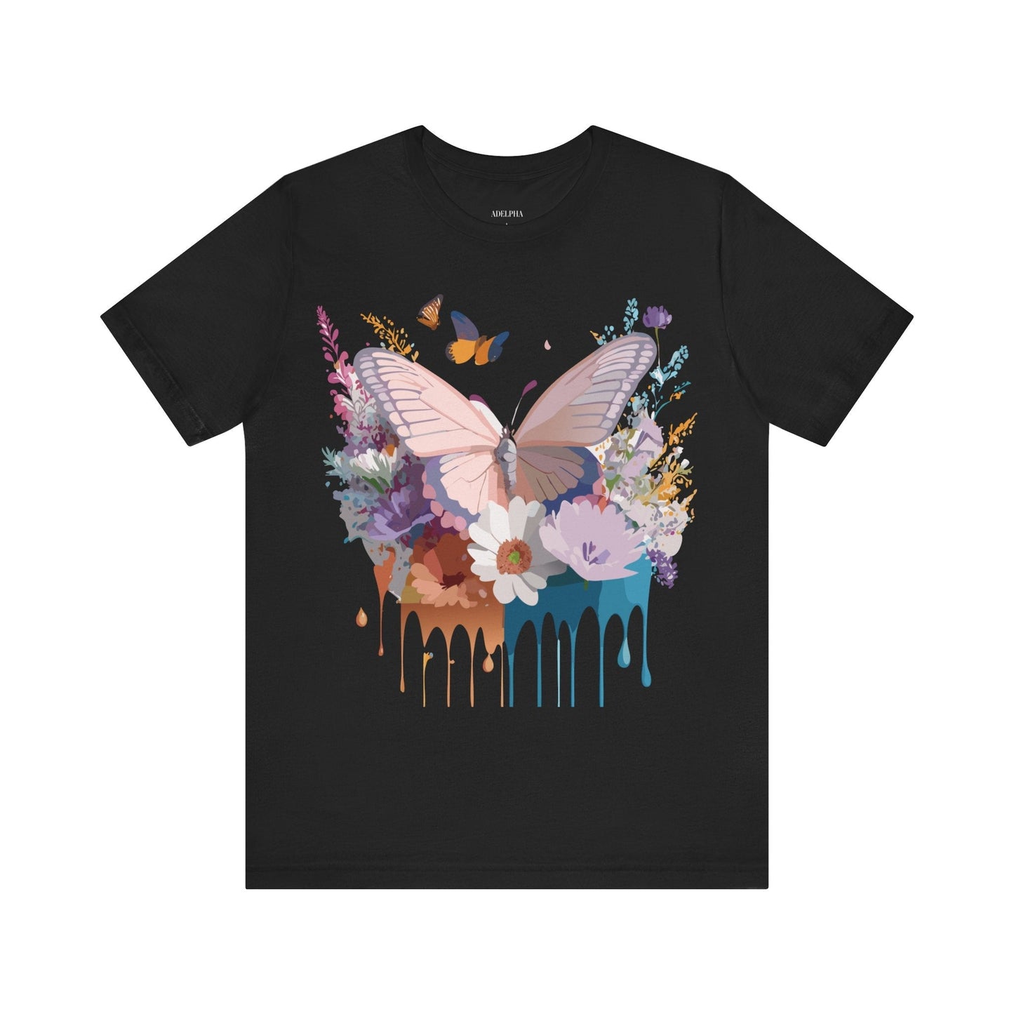 Butterfly Graphic Tee Unisex Vintage Art Design Adelpha Short Sleeve