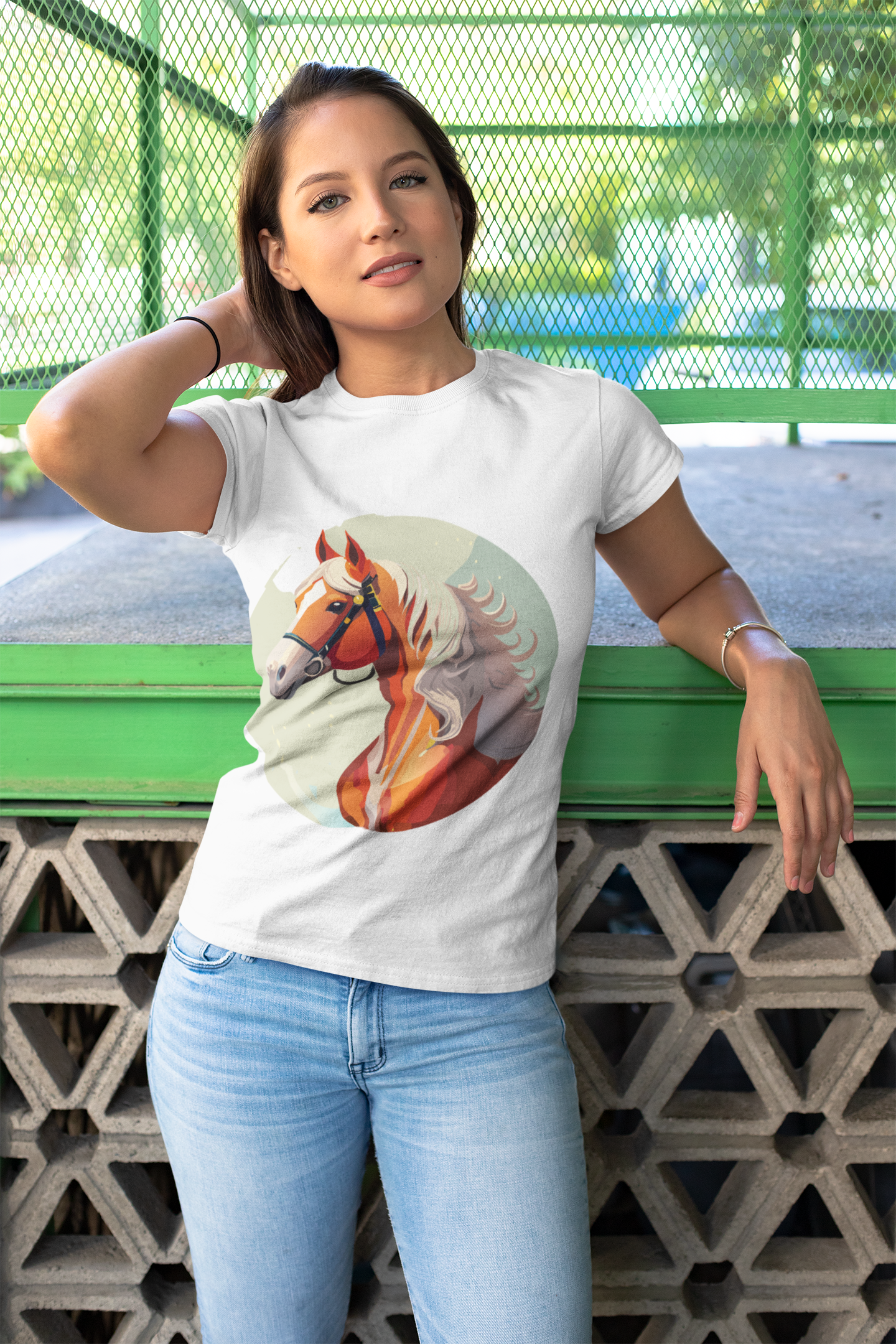 Unisex Premium Cotton Staple Tee With Original Horse Shirt Art Design For Animal Lovers Breathable Comfort Retro2Nova