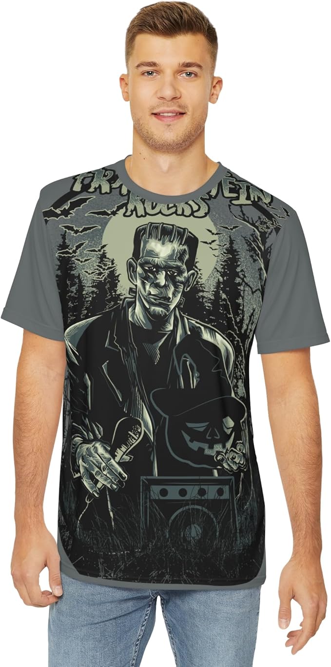 Be7 Fun Graphic T-Shirt, Art Design Poly Shirt, All Over Print Graphic Tee, Funny Print T-Shirt, Funny Monsters Tees