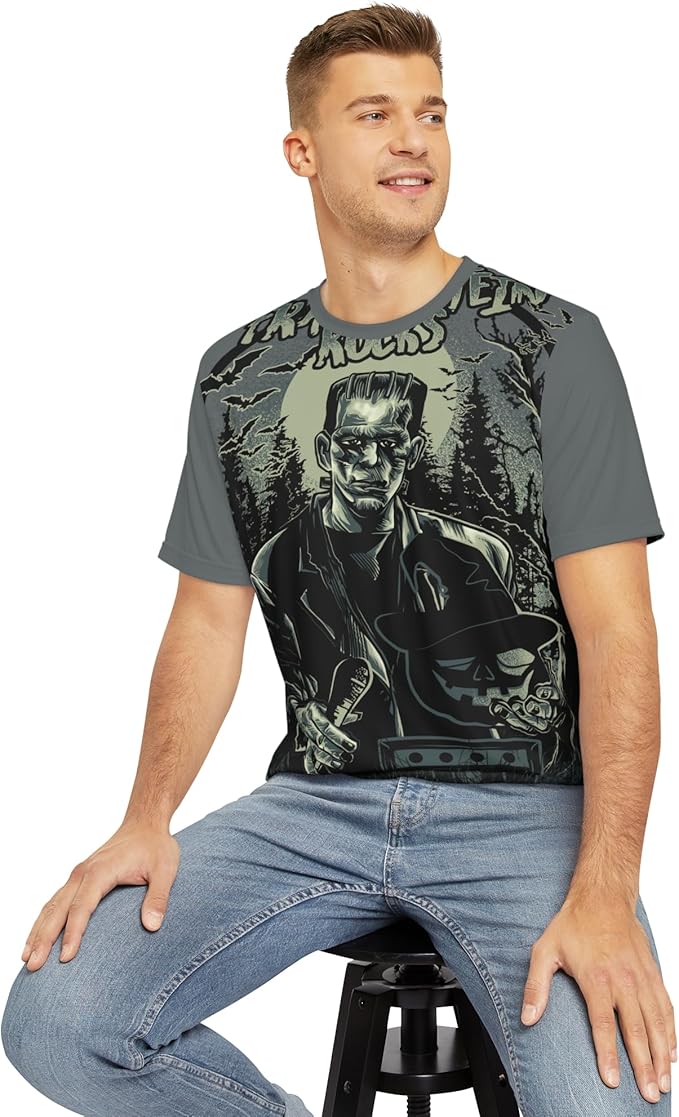 Be7 Fun Graphic T-Shirt, Art Design Poly Shirt, All Over Print Graphic Tee, Funny Print T-Shirt, Funny Monsters Tees