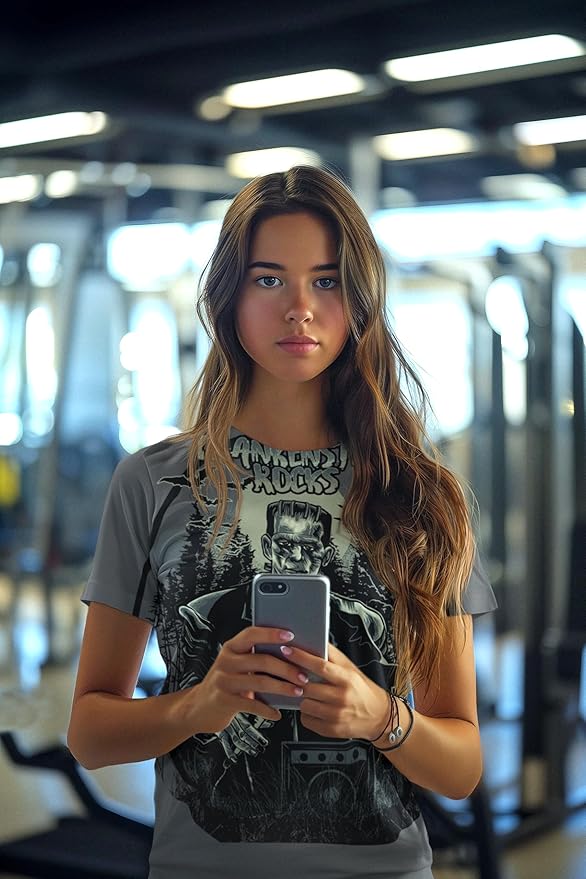 Be7 Fun Graphic T-Shirt, Art Design Poly Shirt, All Over Print Graphic Tee, Funny Print T-Shirt, Funny Monsters Tees