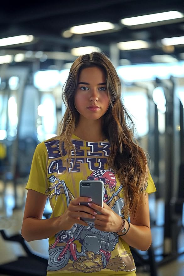 Be13 Fun Graphic T-Shirt, Art Design Poly Shirt, All Over Print Graphic Tee, Funny Print T-Shirt, Funny Cartoon Tee