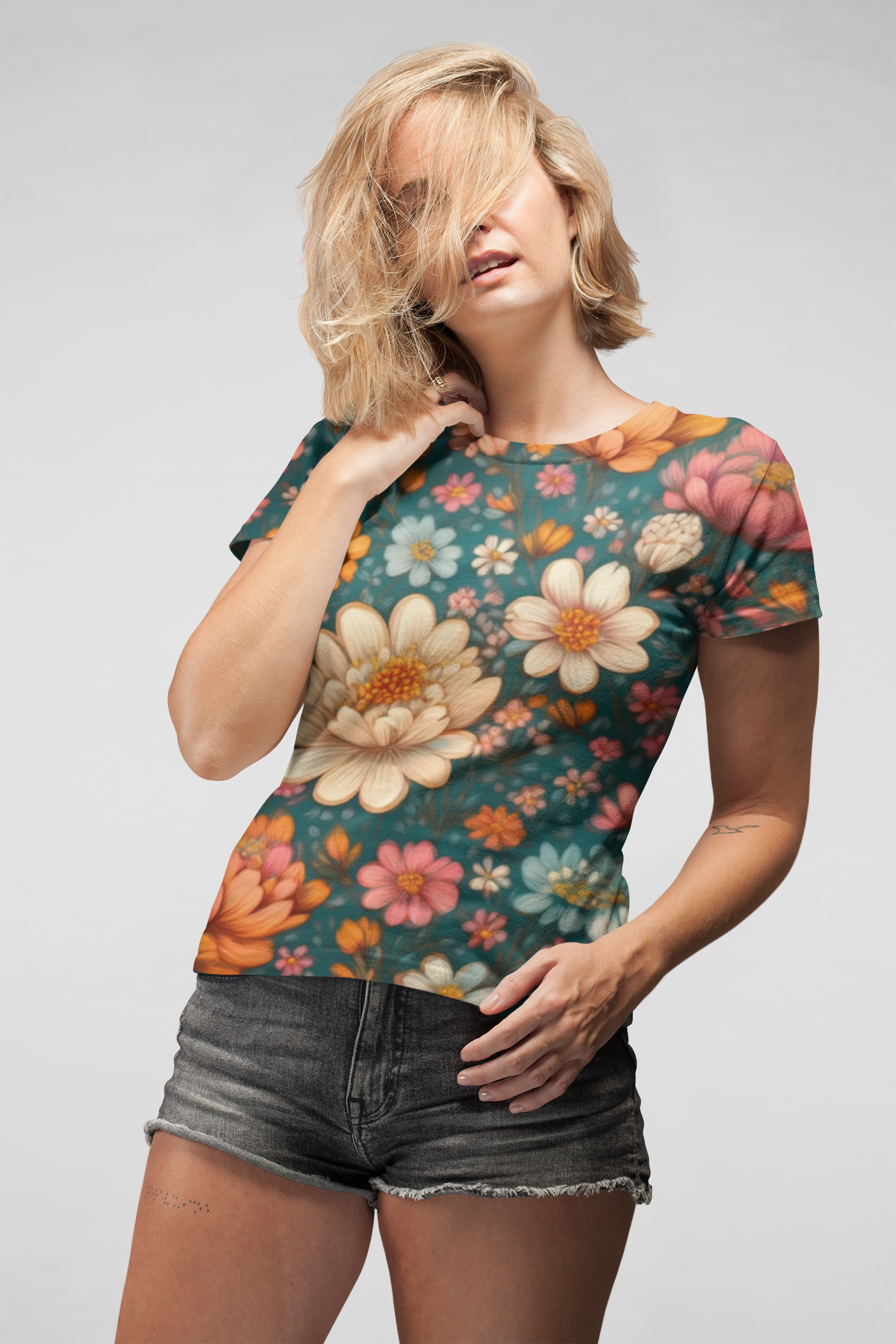 Unisex Floral Shirt, Floral Tee Shirt, Floral T-Shirt, T Shirt with Flowers 8