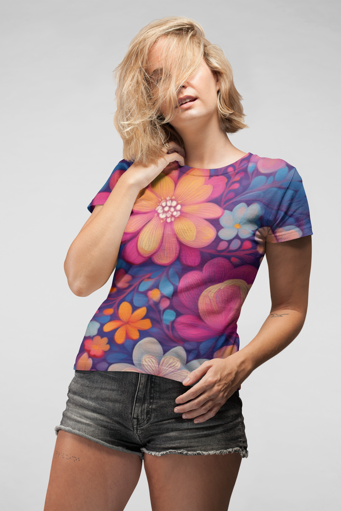 Unisex Floral Shirt, Floral Tee Shirt, Floral T-Shirt, T Shirt with Flowers 9