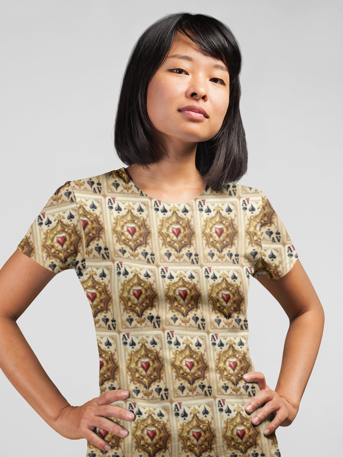 Ace Spades Graphic T-Shirt, Art Design Poly Shirt, All Over Print Graphic Tee, Playing Cards T-Shirt, Playing Cards Tees