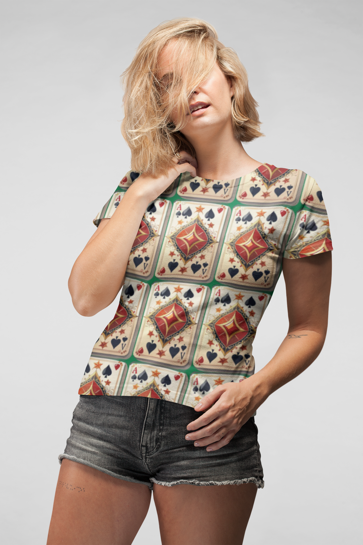 2-Ace Spades Graphic T-Shirt, Art Design Poly Shirt, All Over Print Graphic Tee, Playing Cards T-Shirt, Playing Cards Tees