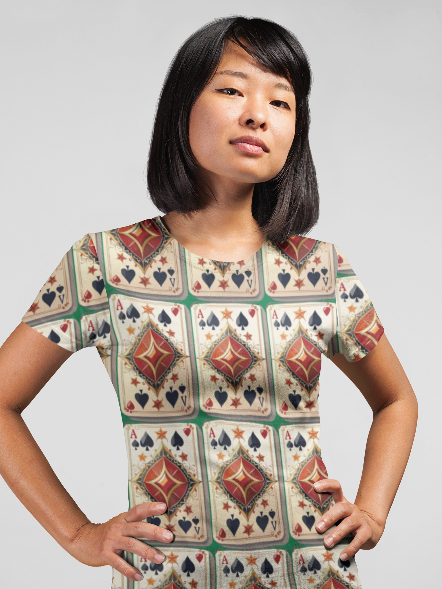 2-Ace Spades Graphic T-Shirt, Art Design Poly Shirt, All Over Print Graphic Tee, Playing Cards T-Shirt, Playing Cards Tees