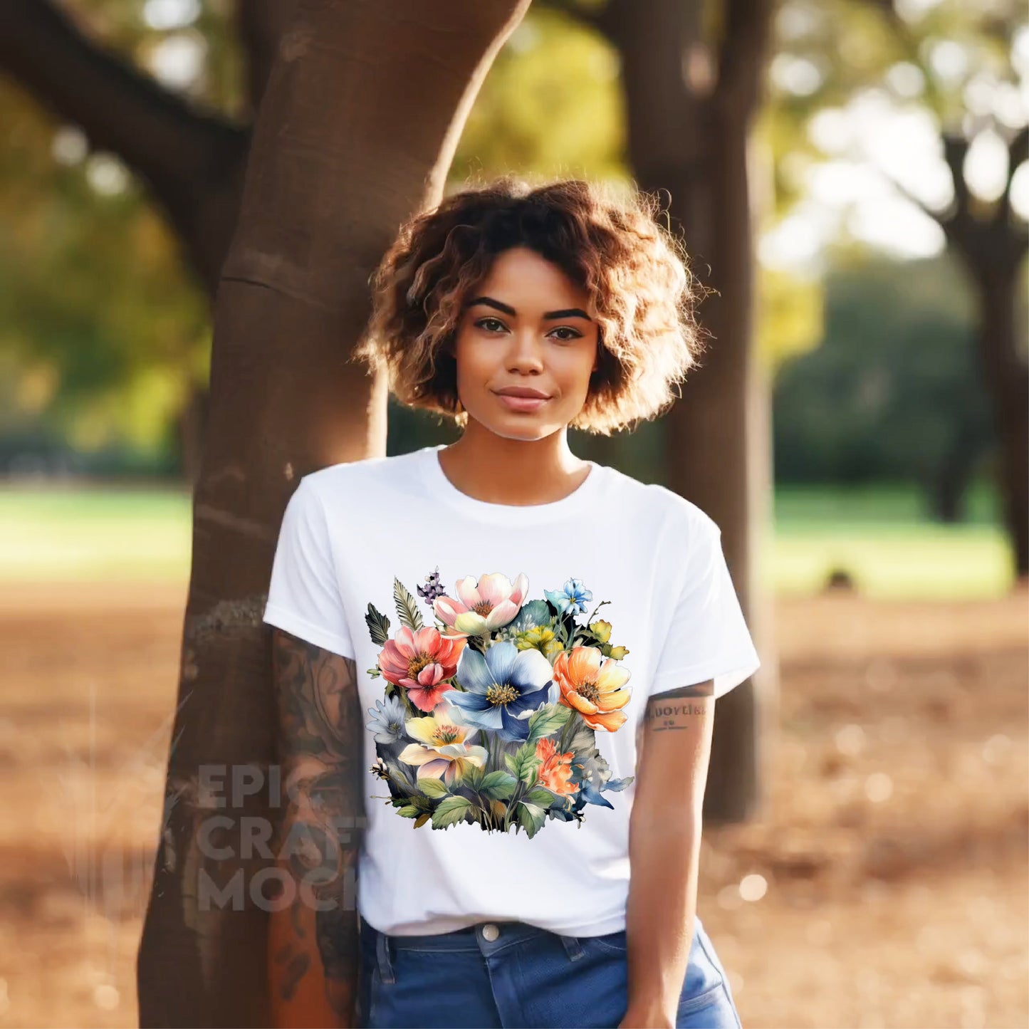 Unisex Floral T Shirt With Vintage Flower Art Print Premium Cotton Tee Soft Breathable Everyday Wear