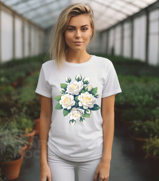 Unisex Floral T Shirt With Vintage Flowers Art Print Cotton Tee For Everyday Comfort
