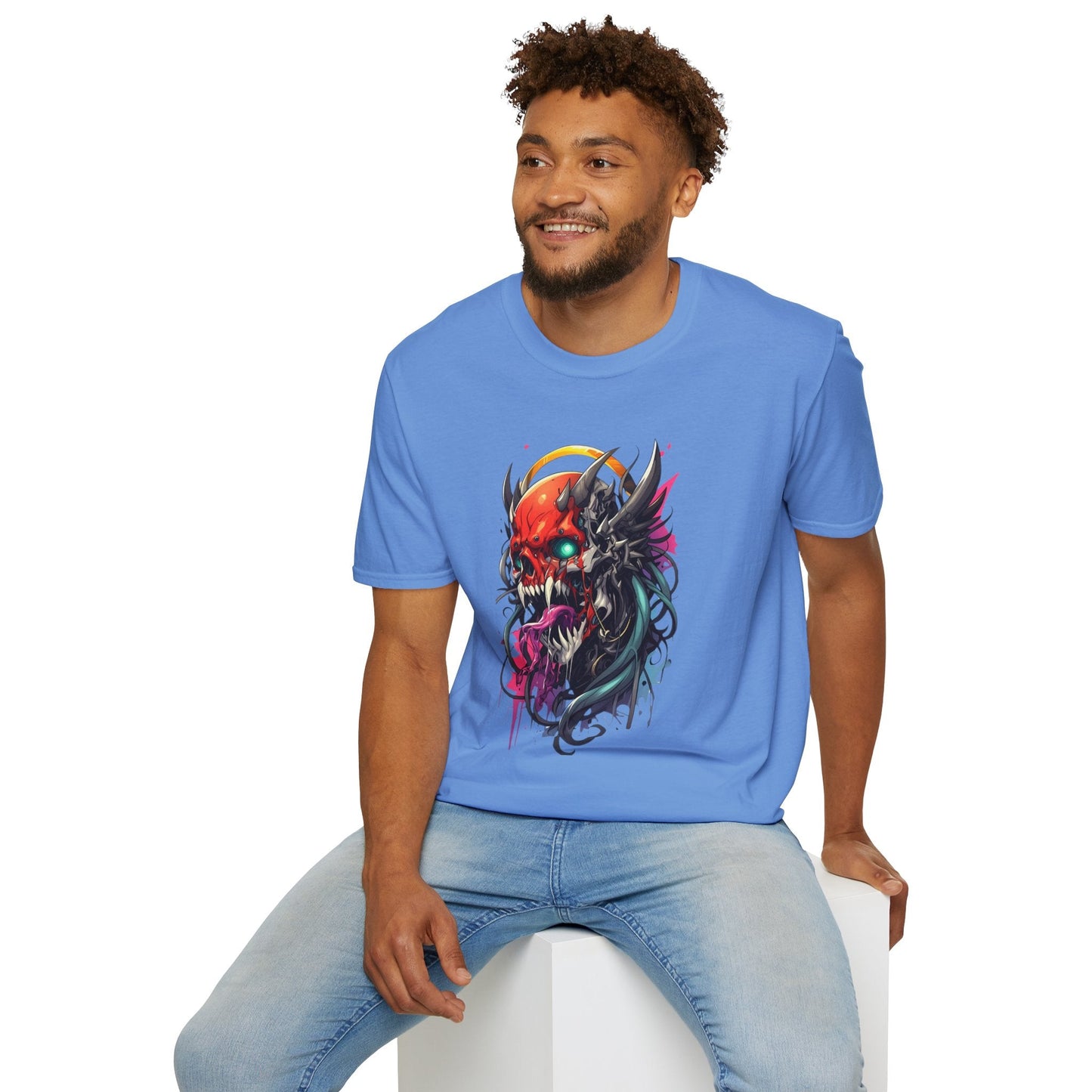 Skull Tee Shirt Unisex Skeleton Art Design Gildan Softstyle 64000 100 Percent Ring Spun Cotton