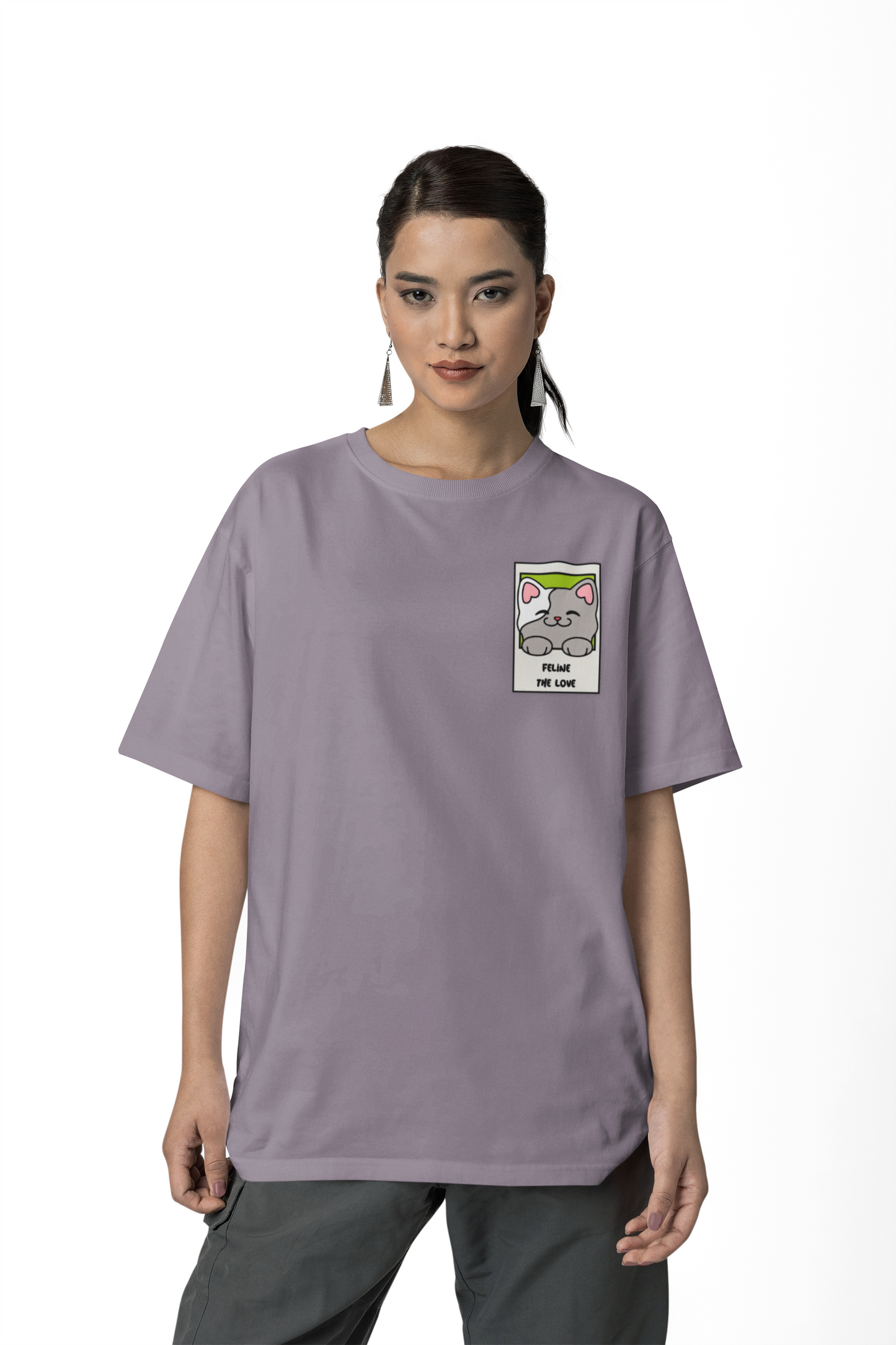 Pocket Cat Heart T-Shirt, T-Shirt with Love, Valentine Day Tees with Animals, Unisex Cotton Tee with Art Design 32