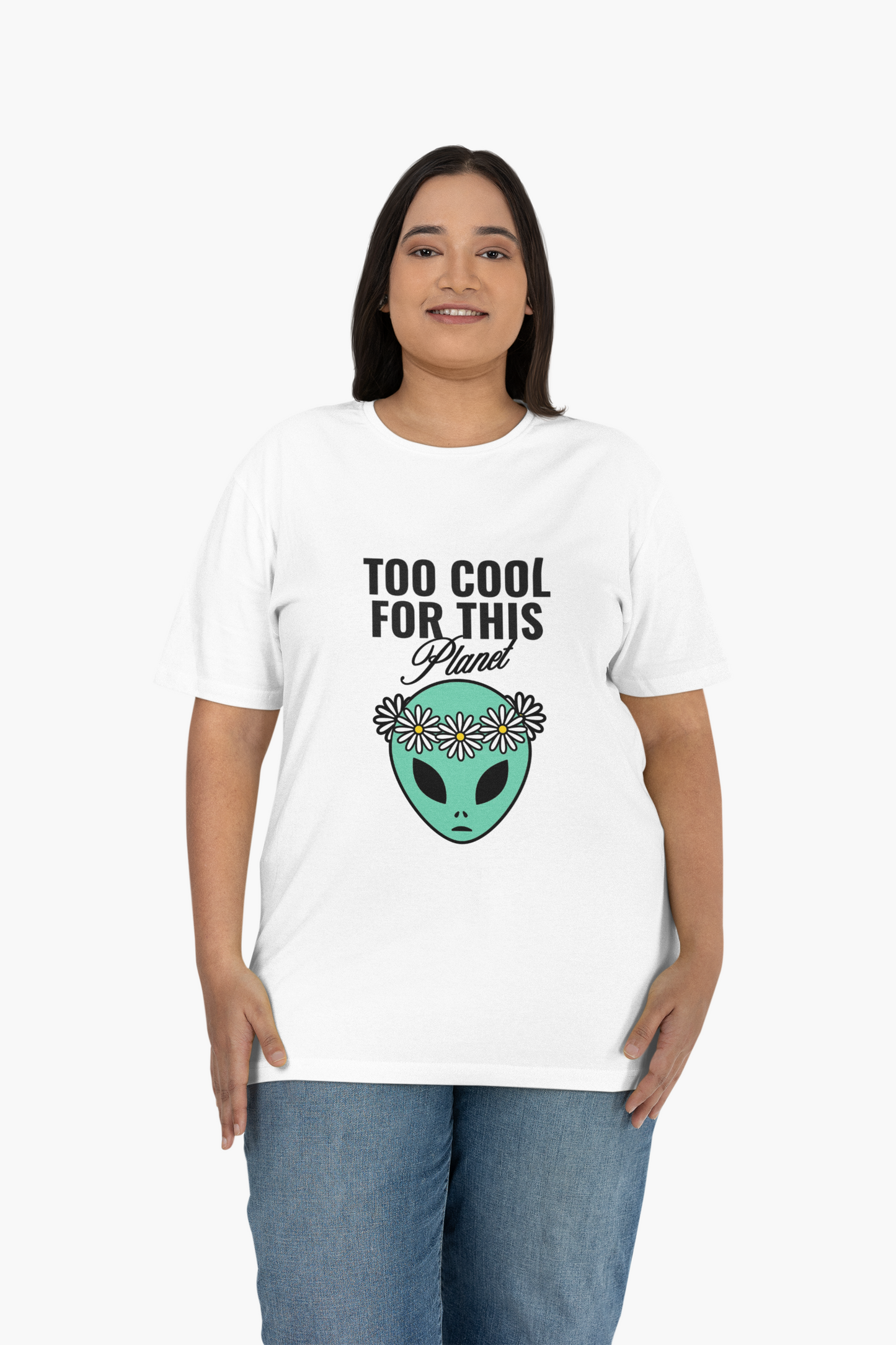 Alien Graphic Tee  Too Cool For This Planet Floral Crown