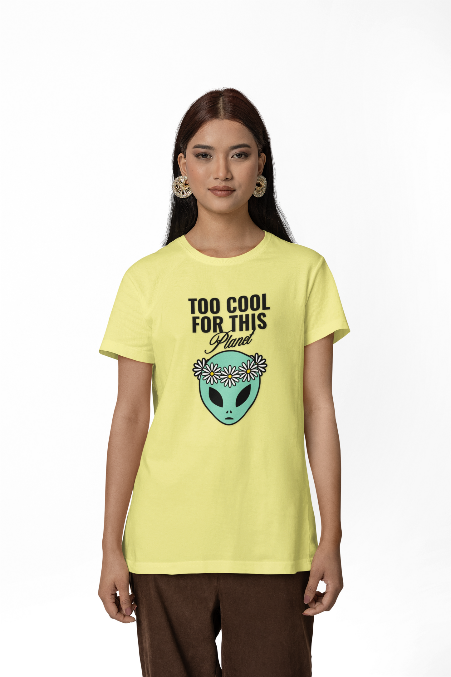 Alien Graphic Tee  Too Cool For This Planet Floral Crown