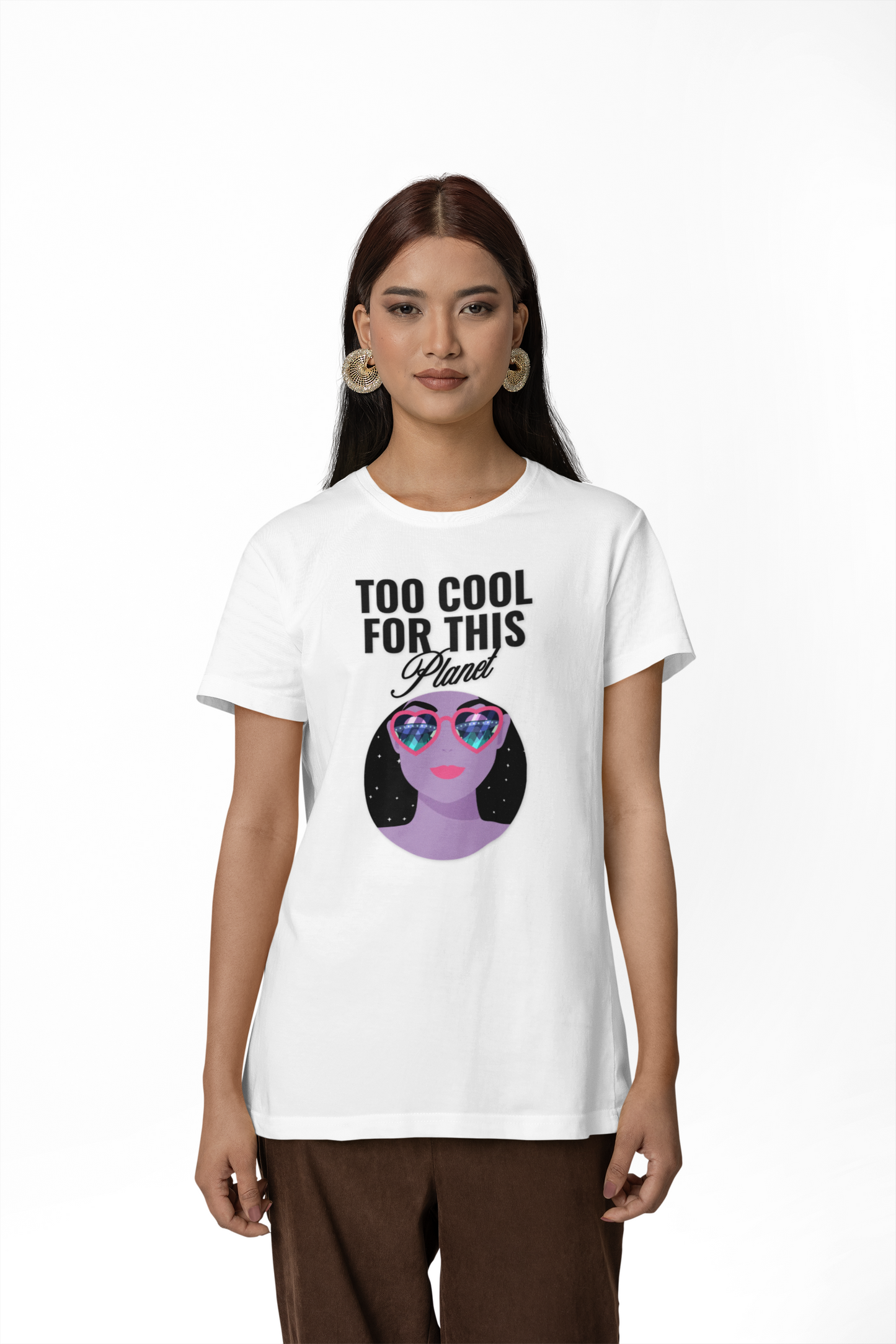 Too Cool For This Planet TShirt  Retro Alien Sunglasses Graphic Tee