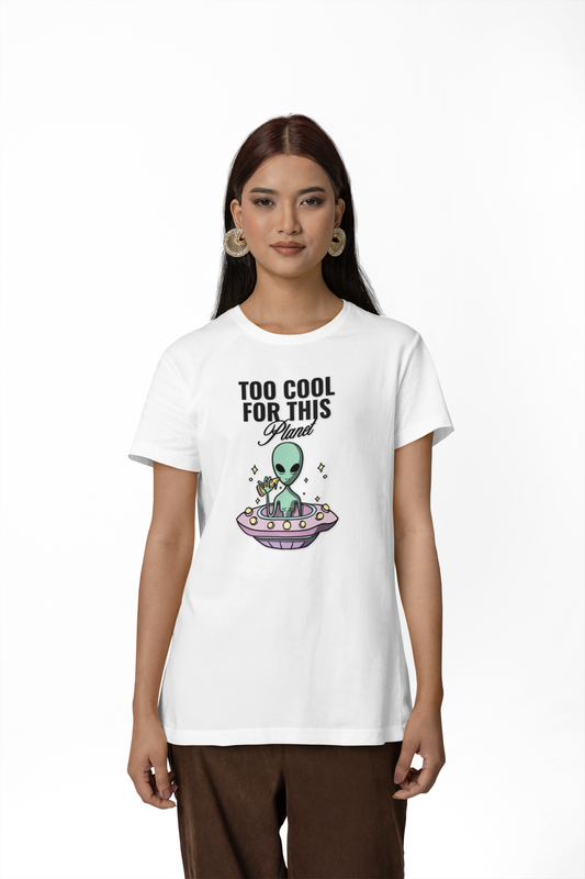 Alien UFO TShirt  Too Cool For This Planet Graphic Tee