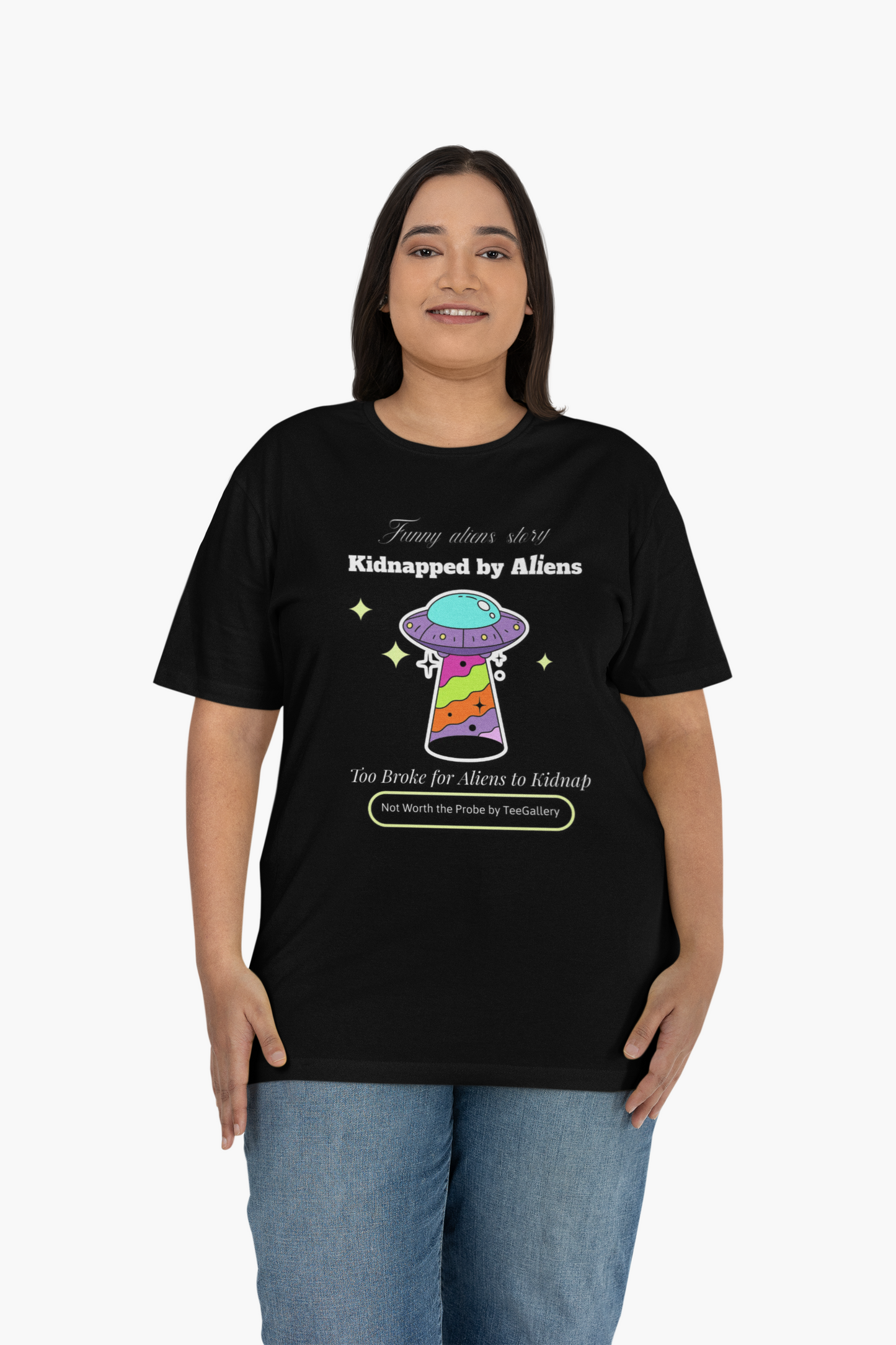 Alien Abduction TShirt Unisex Cotton Kidnapped by Aliens Cute UFO Graphic Tee