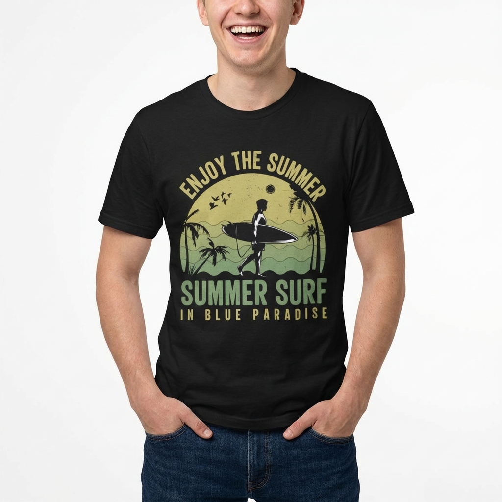 Summer Surf Art Design T Shirt TeeGallery Gildan 2000 Unisex Cotton Tee Apparel Collection
