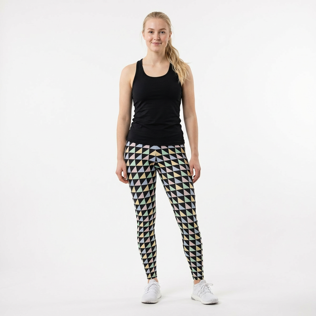 Abstract Print Leggings, Poly-Span Leggings