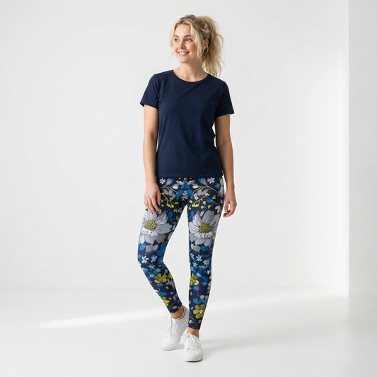 花卉圖案緊身褲