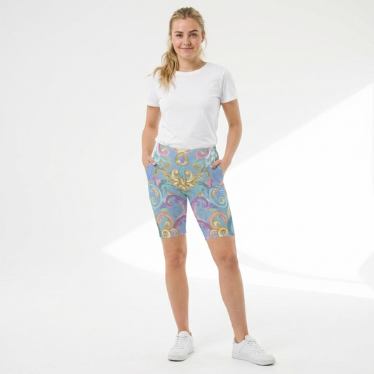 粉紅彩色騎行短褲