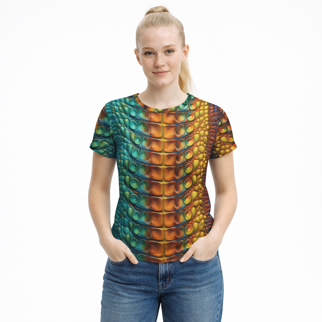 Women Poly T-Shirt with Animal Print