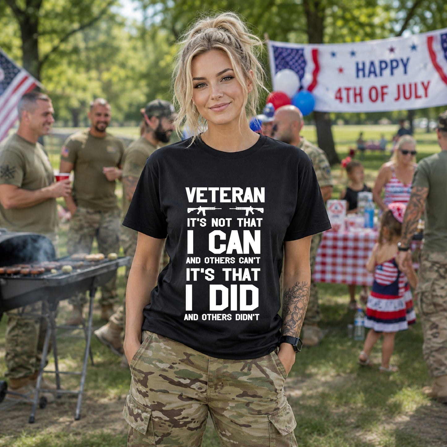 Army Veteran Patriotic Graphic Design Unisex Cotton T-Shirt v61